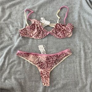 Victoria's Secret Pink and Cream Leopard Bikini